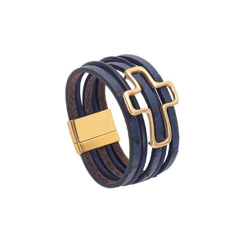 Wholesale Exaggerated Heart Leather Bracelet